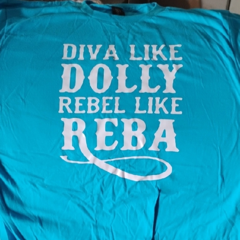 Blue Graphic Tee with White Text